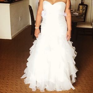White Organza mermaid wedding dress